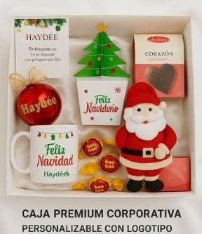 Caja premium corporativa navideña personalizada